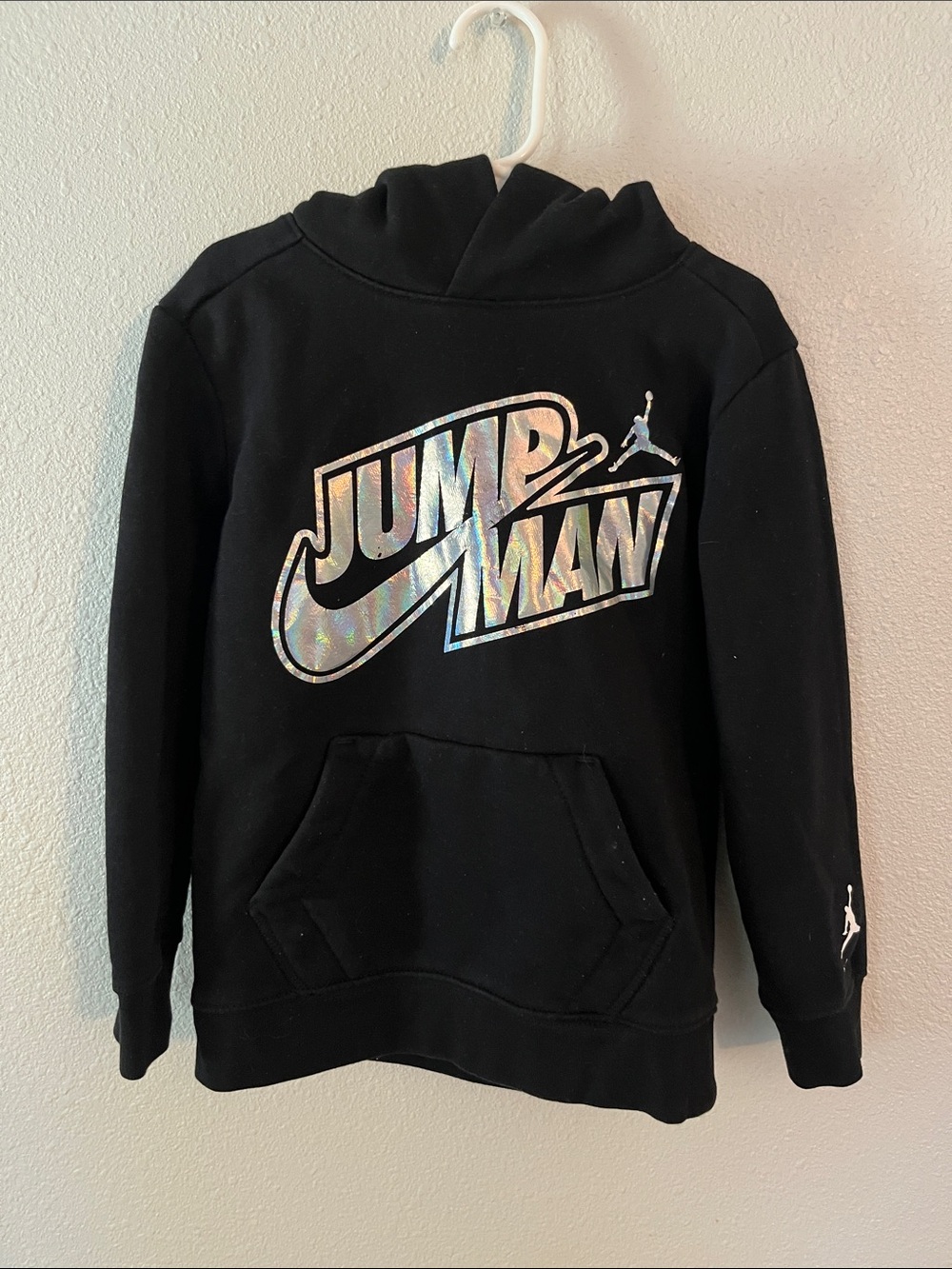 Jordan Black Hoodie with Holographic Jumpman Graphic